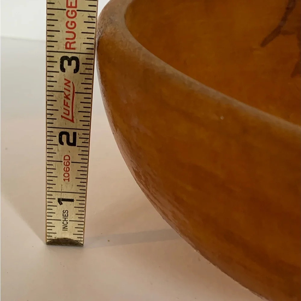 Vintage Wooden Bowl Primitive Rustic Unmarked
